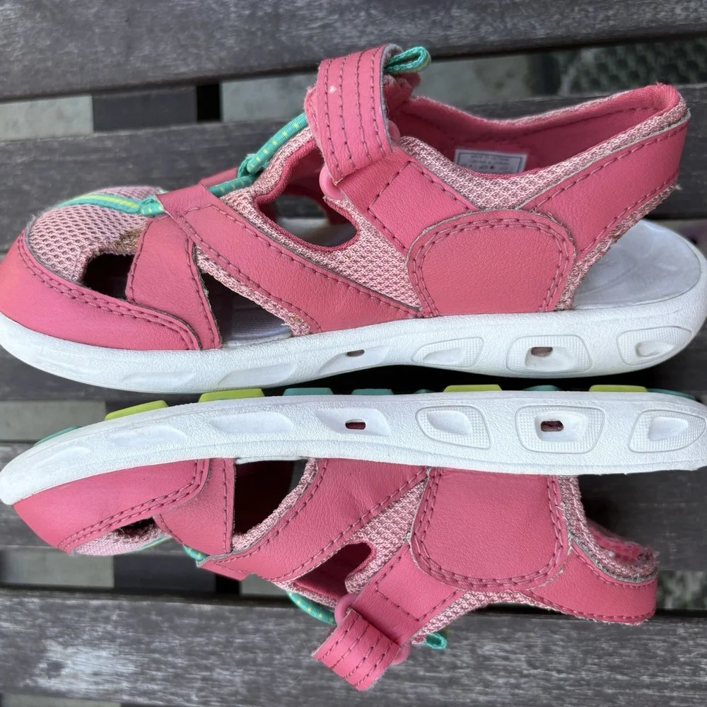 Columbia Kids 13 Pink Techsun Wave Sandals Gorpcore Hiking Water Shoes Hook Loop